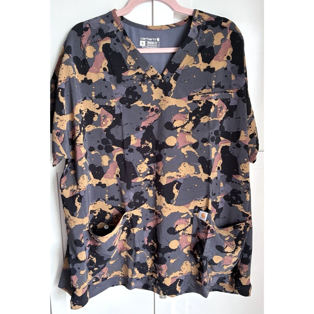 Carhartt Force Cross-Flex Scrub Top XL Print V-Neck Women's New MT3314-W